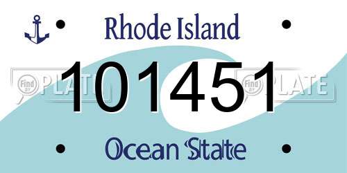 101451 Rhode Island License Plate