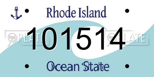 101514 Rhode Island License Plate