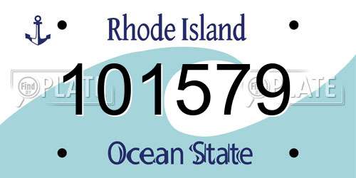 101579 Rhode Island License Plate