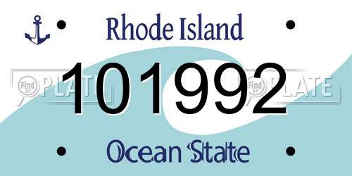 101992 Rhode Island License Plate