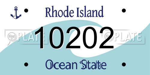 10202 Rhode Island License Plate