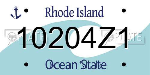 10204Z1 Rhode Island License Plate