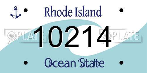 10214 Rhode Island License Plate
