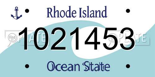 1021453 Rhode Island License Plate