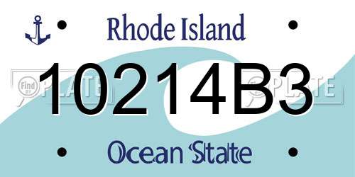 10214B3 Rhode Island License Plate