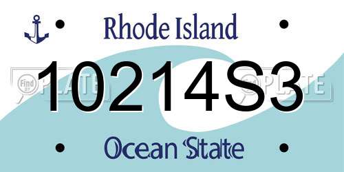 10214S3 Rhode Island License Plate