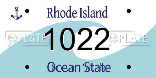 1022 Rhode Island License Plate