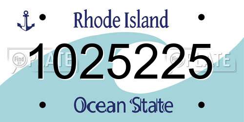 1025225 Rhode Island License Plate