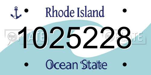 1025228 Rhode Island License Plate