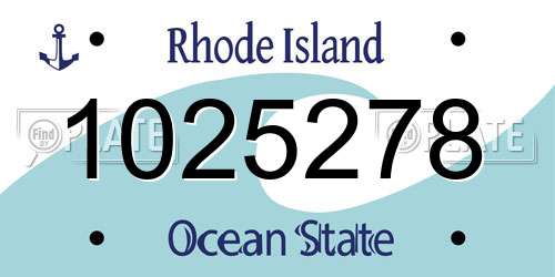 1025278 Rhode Island License Plate