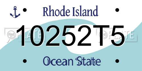 10252T5 Rhode Island License Plate
