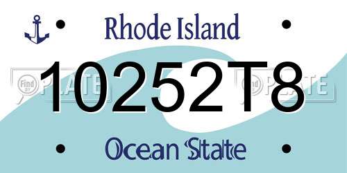 10252T8 Rhode Island License Plate
