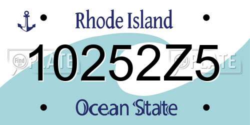 10252Z5 Rhode Island License Plate