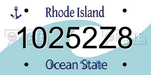 10252Z8 Rhode Island License Plate