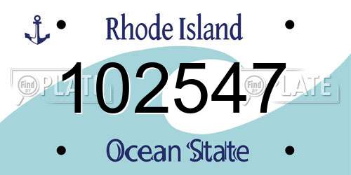 102547 Rhode Island License Plate