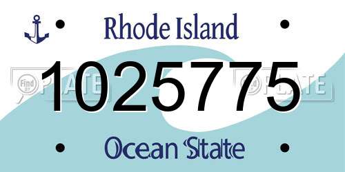 1025775 Rhode Island License Plate