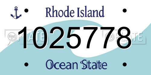 1025778 Rhode Island License Plate