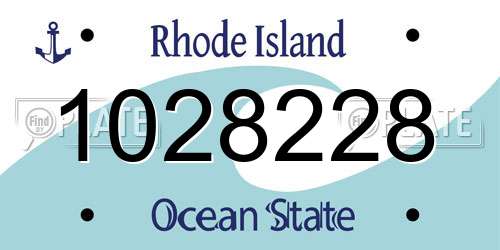 1028228 Rhode Island License Plate