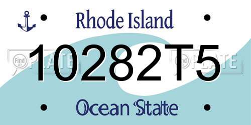 10282T5 Rhode Island License Plate