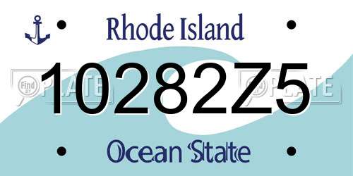 10282Z5 Rhode Island License Plate