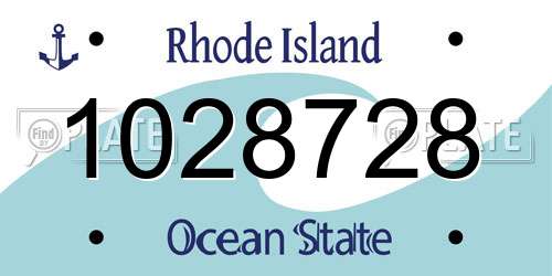 1028728 Rhode Island License Plate