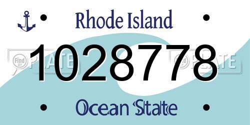 1028778 Rhode Island License Plate