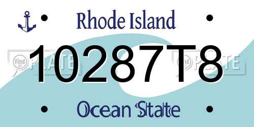 10287T8 Rhode Island License Plate