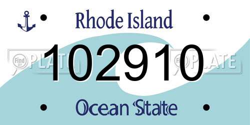 102910 Rhode Island License Plate