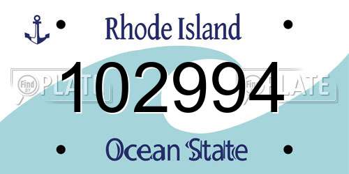 102994 Rhode Island License Plate