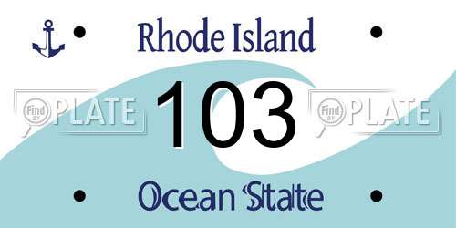 103 Rhode Island License Plate