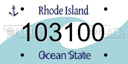 103100 Rhode Island License Plate