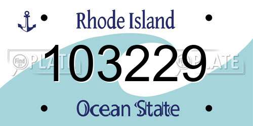 103229 Rhode Island License Plate