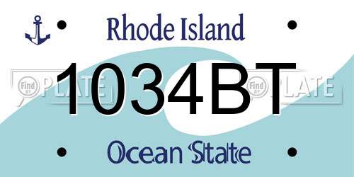 1034BT Rhode Island License Plate