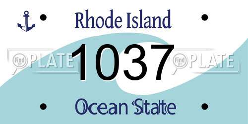 1037 Rhode Island License Plate