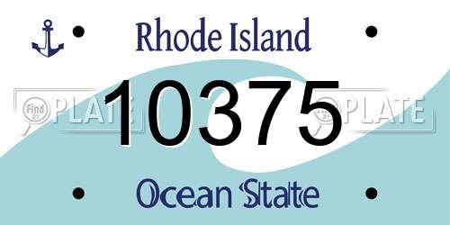 10375 Rhode Island License Plate