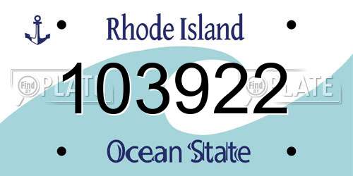 103922 Rhode Island License Plate