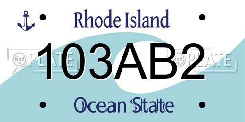 103AB2 Rhode Island License Plate