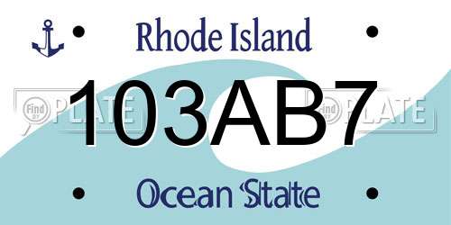 103AB7 Rhode Island License Plate