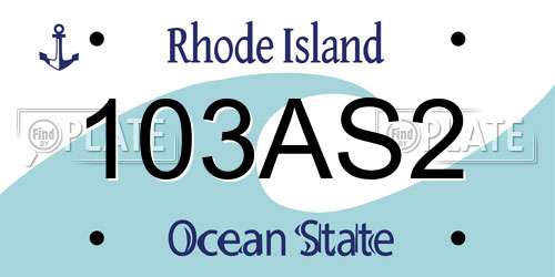 103AS2 Rhode Island License Plate