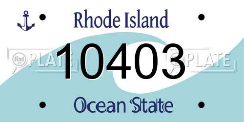 10403 Rhode Island License Plate
