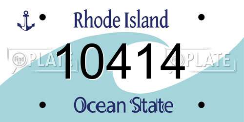 10414 Rhode Island License Plate