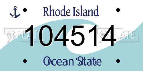 104514 Rhode Island License Plate