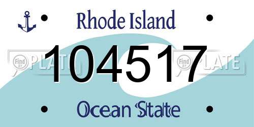 104517 Rhode Island License Plate