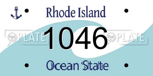 1046 Rhode Island License Plate