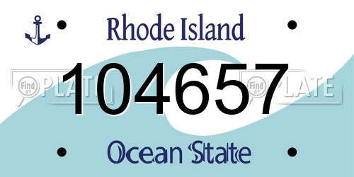 104657 Rhode Island License Plate