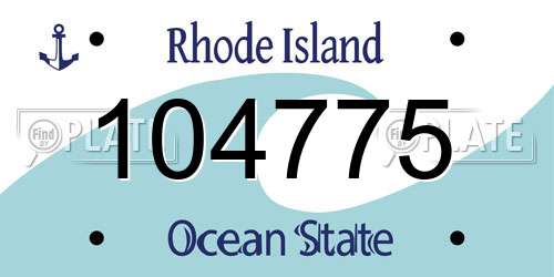104775 Rhode Island License Plate