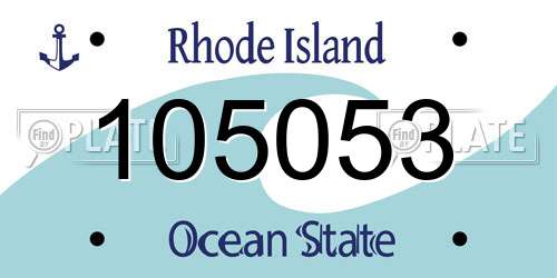 105053 Rhode Island License Plate