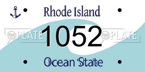 1052 Rhode Island License Plate