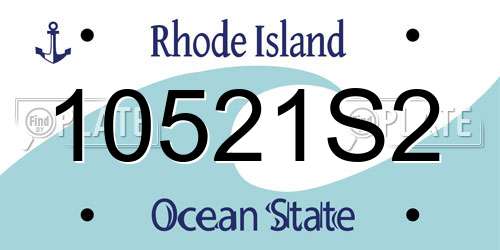 10521S2 Rhode Island License Plate