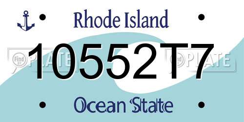 10552T7 Rhode Island License Plate